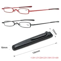 Lunettes de lecture élégantes monture métallique Ultra-mince hommes femmes lunettes de lecture portables Mini lecture presbytie lunettes avec boîte 1
