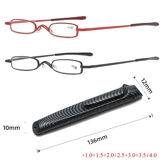 Lunettes de lecture élégantes monture métallique Ultra-mince hommes femmes lunettes de lecture portables Mini lecture presbytie lunettes avec boîte 1