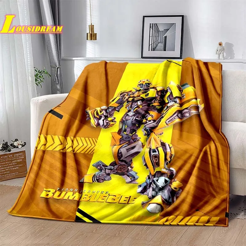 Popular cartoon Autobot T-Transformers fashion soft flannel blanket sofa bed cover outdoor picnic warm blanket birthday gift 3