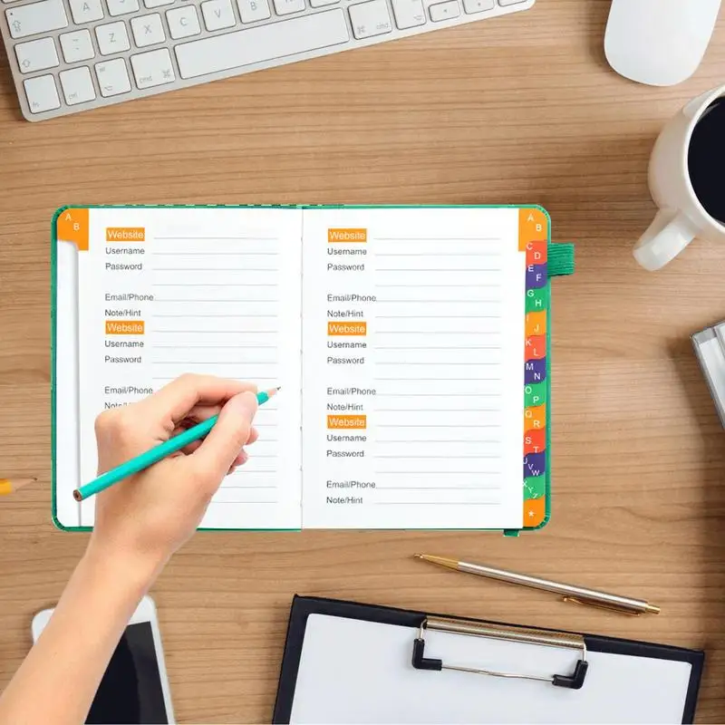 Password Keeper Book Computer Password Organizer Book With Alphabetical Tabs Pocket Address Log Notebook For Account Details