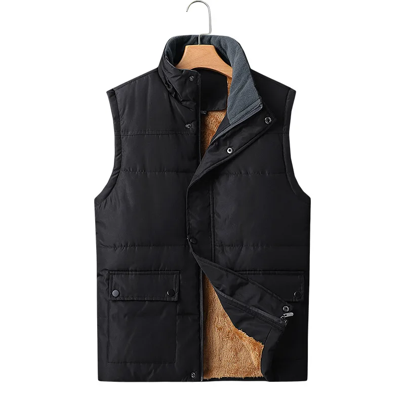 2024 New Winter Men's Clothing New V-neck Sleeveless Coats Male Casual Thick Warm Waistcoat Men Wool Fleece thicken Vest Jackets