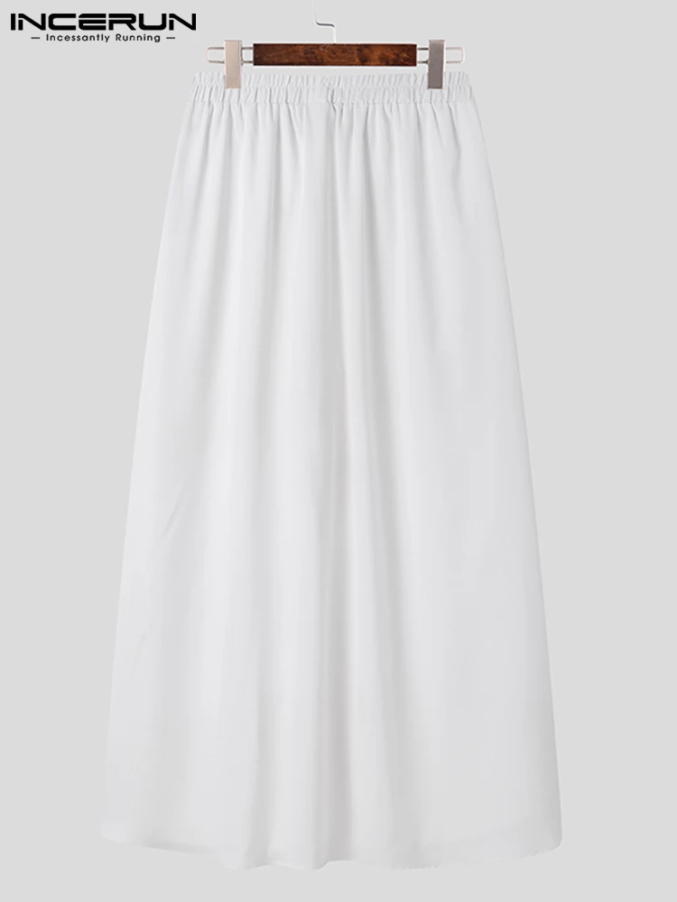 Stylish Men's Wide Leg See Through Mesh Trousers Solid All-match Simple Male Comfortable Long Pants S-5XL INCERUN wide leg pants