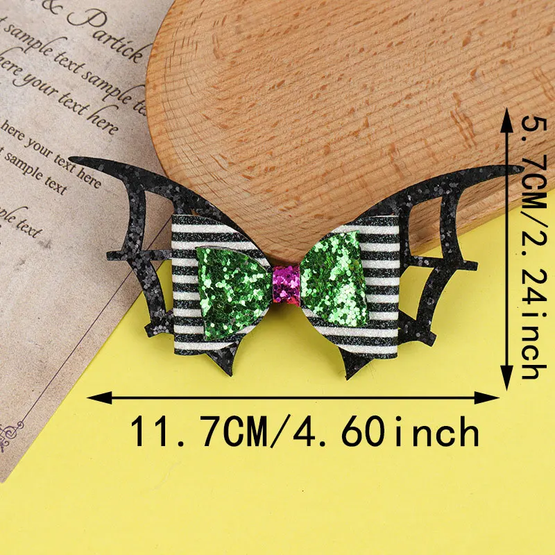 100 Stücke Neue Halloween Spinne Fledermaus Schleife für DIY Urlaub Party Dekoration Hexenhut Horn Dekoration DIY Haarspange Zubehör – Detail 10