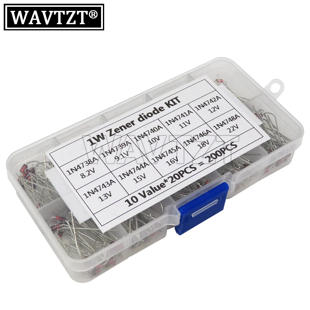 제너 다이오드 모음 DIY 키트 전자 세트 팩, IBUW 3.3V 3.6V 3.9V 4.3V 4.7V 5.1V 5.6V 6.2V 6.8V 7.5V DIYGBA, 10 개 * 20 개
