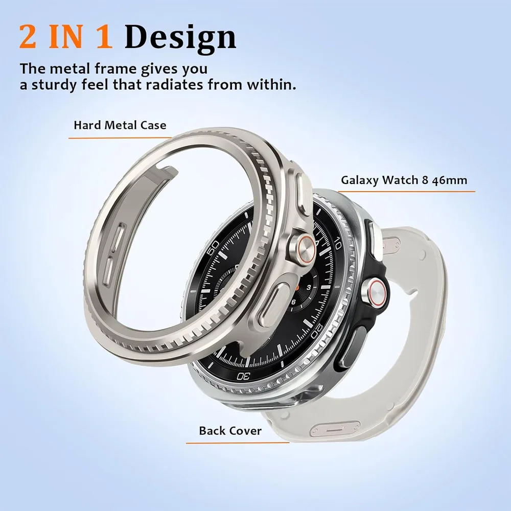 Premium Stainless Steel Bezel Ring & Protective Cover Case