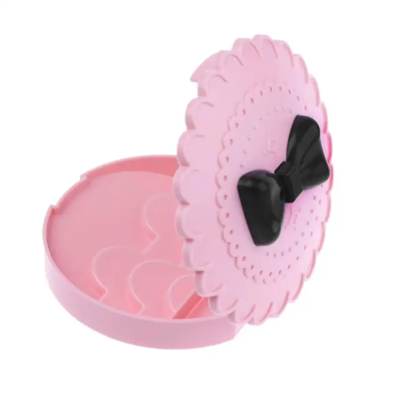 1Pcs 가짜 속눈썹 보관 상자 핑크 Bowknot 디자인 미러 디스플레이 박스 케이스 주최자 메이크업 화장품 도구 여성을위한 선물