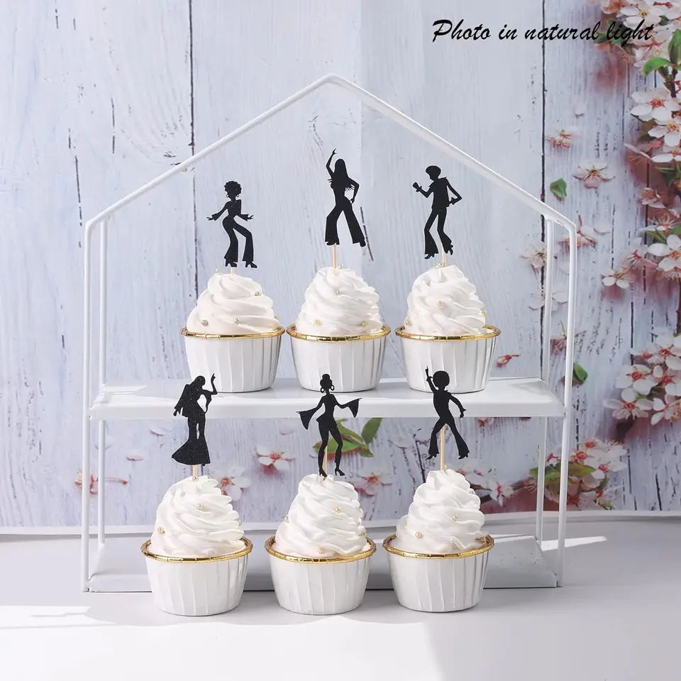 Allecta - Set Van 7 Disco Bal Taart Toppers | Feestdecoraties Voor Disco Thema Met 4 Maten Ballen 70s Thema Partij Gunst