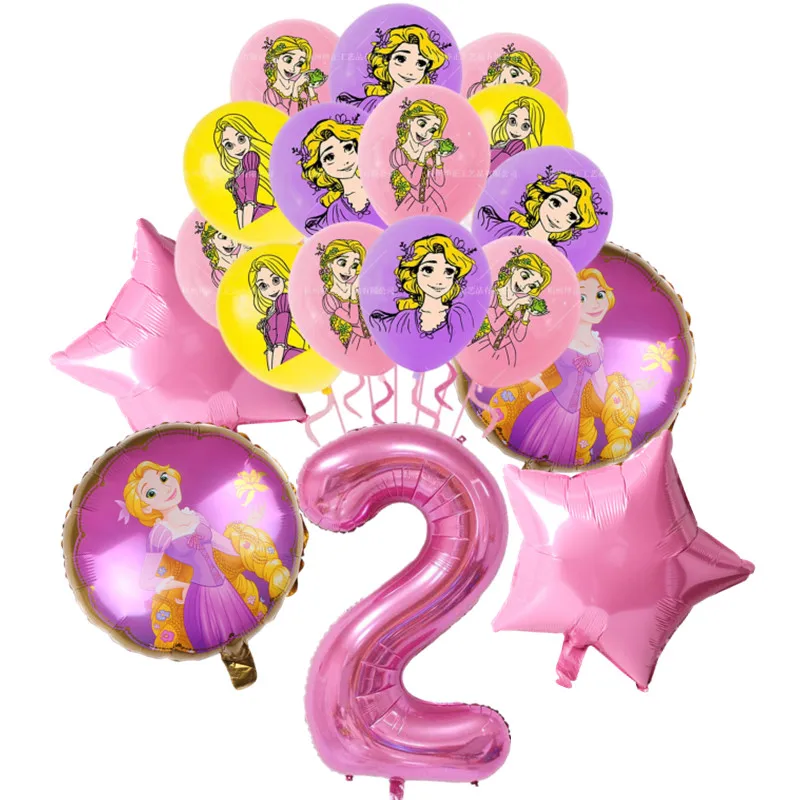 Princess Rapunzel Balloon 15pcs Girl Birthday Party Supplies Gift Home Decor 32inch Number Ballon Baby Shower Wedding Decoration latex balloon,metallic sequin balloons,foil number balloons,foil balloons,birthday balloons,aluminum balloon,white balloons,birthday balloon set,party balloon set,birthday party decoration set,inflatable balloon