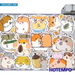 50 - Piece Pack of Cute Hamster Cartoon Animal Waterproof Stickers (HM222801 - A50)