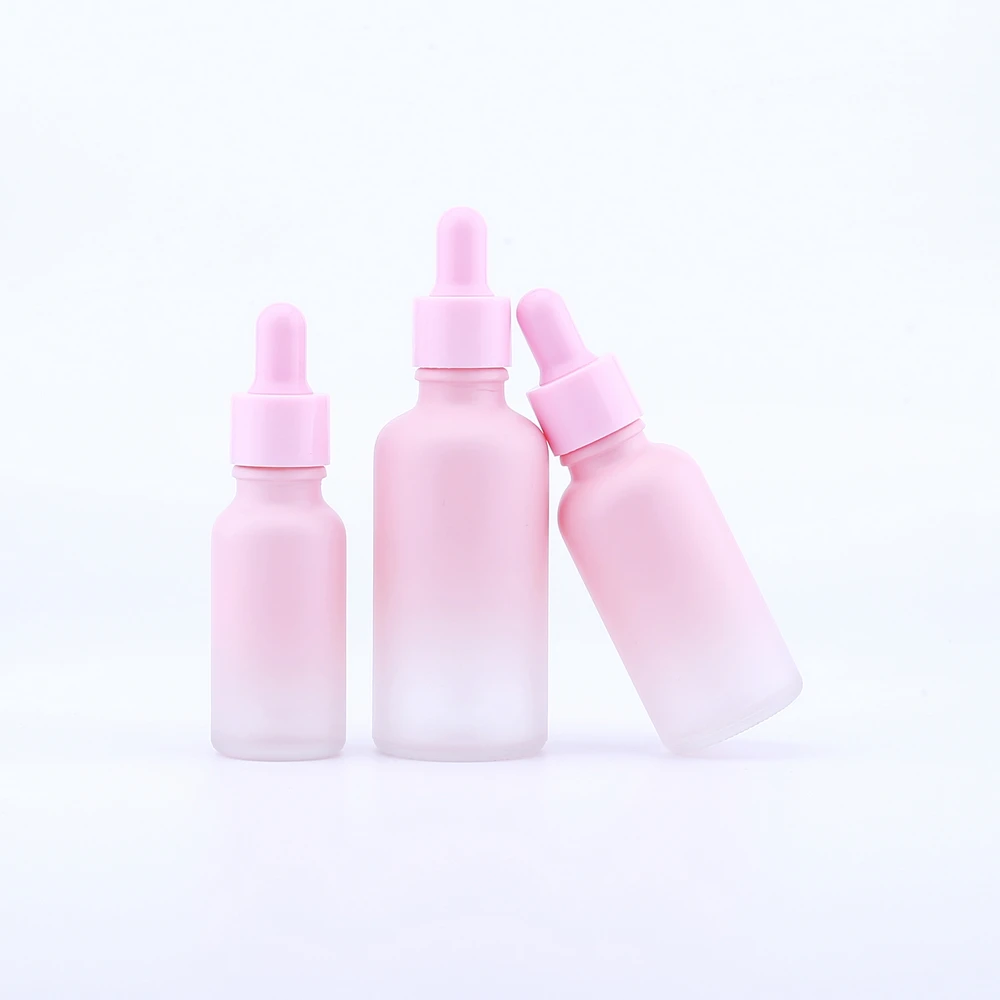 

200pcs 10ml 15ml 20ml 30ml 50ml 100ml Reagent Eye Dropper Drop Pink Glass Aromatherapy Liquid Pipette Bottle Refillable Bottles