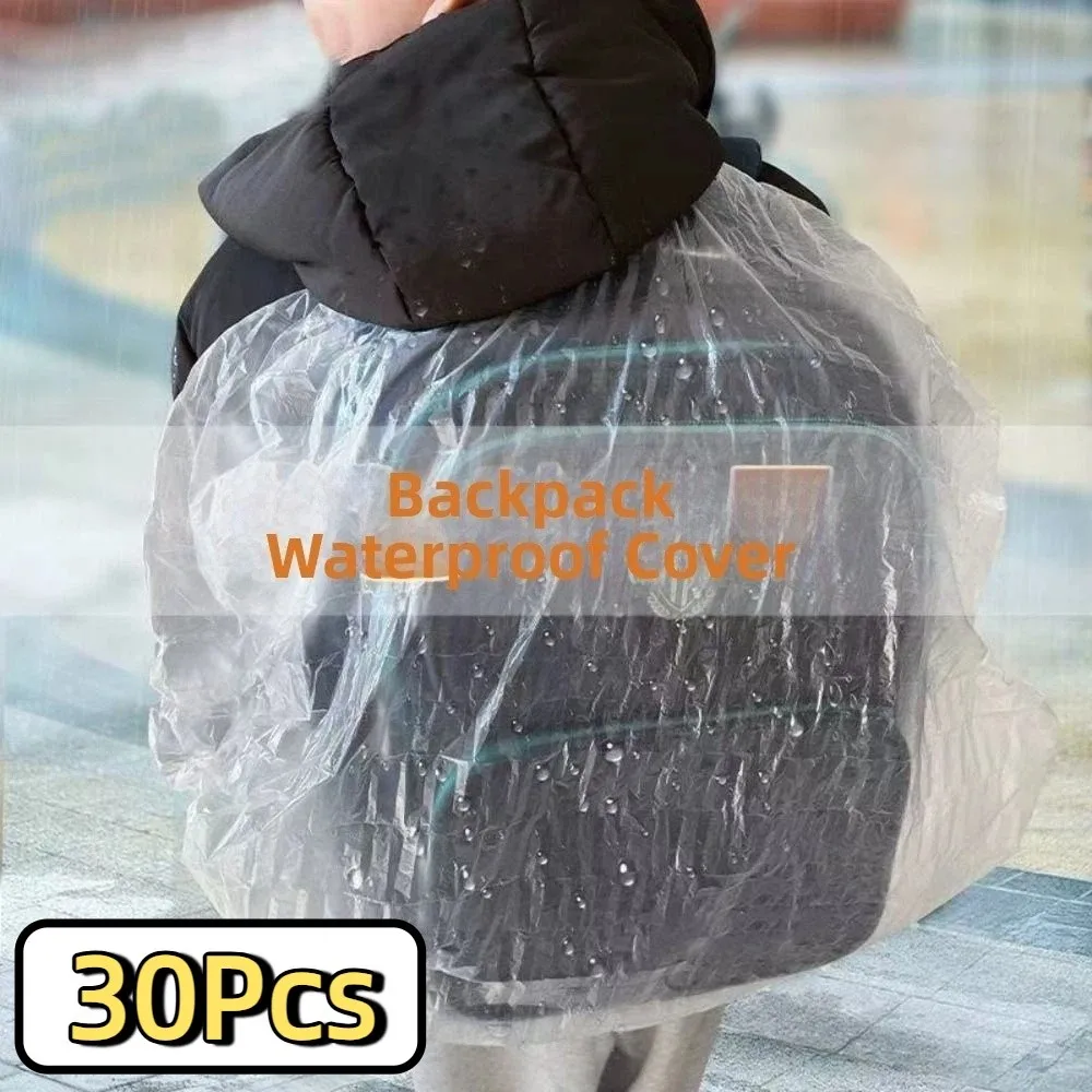 30Pcs 일회용 배낭 레인 커버 접이식 90/110cm 배낭 보호 슬리브 플라스틱 ..