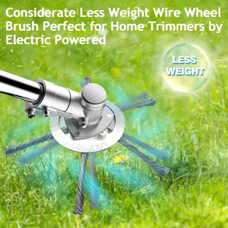 Universal Weed Brush Cutter Head Steel Wire Wheel Grass Trimmer Head Lawn Mower Grass Brush Cutter Weed Brush Trimmer Heads 2
