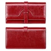 New Genuine Leather Women RFID Wallets Handbags Name Engraving Card Holder Female Purse Big Capacity Phone Bag Women's Wallet 5