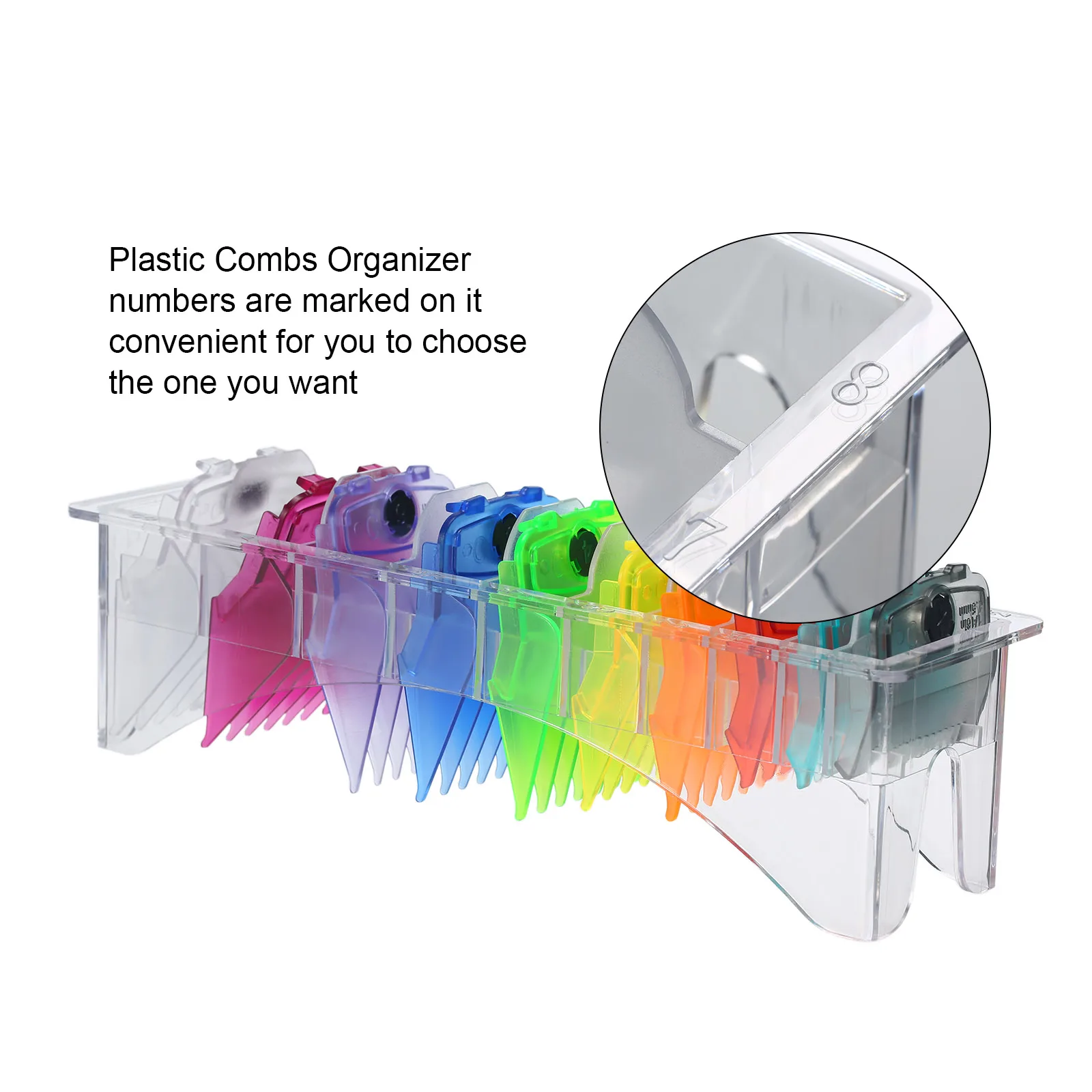 10PCS Hair Clipper Combs Guide Kit Compatible with Whal's Hair Clippers Colorful Plastic Magnetic Hair Trimmer Guard Attachments