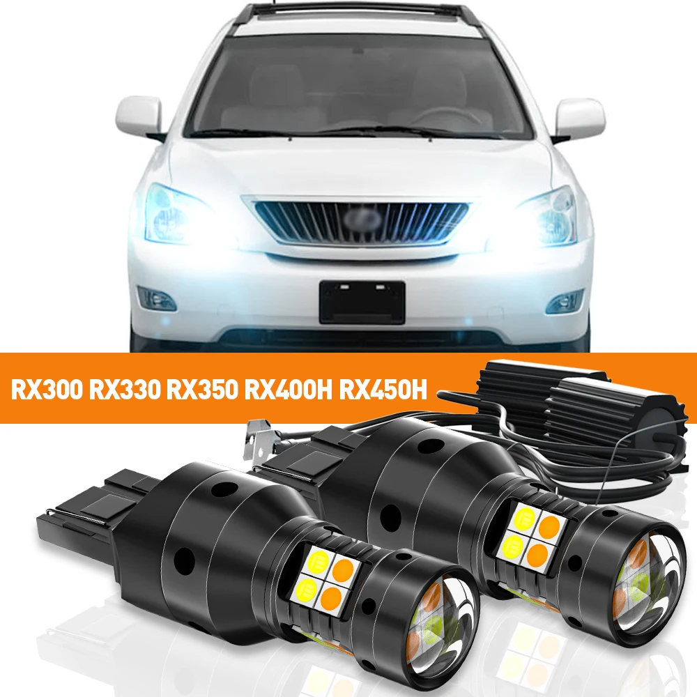 

2x LED Dual Mode Turn Signal+Daytime Running Light DRL For Lexus RX300 RX330 RX400H RX350 RX450H RX450HL RX Accessories Canbus