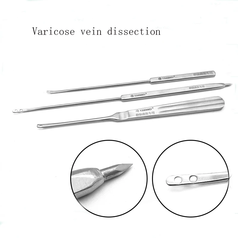 

Varicose vein stripper suture guide needle separation of blood vessels stripping nerve venous vascular surgery