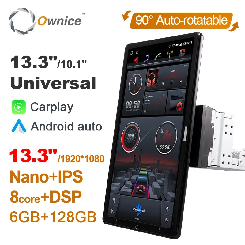 

Tesla Android 10 6GB+128GB Car DVD Player Rotatable 1920*1080 IPS Navigation GPS Multimedia Stereo Audio For Universal Car Radio