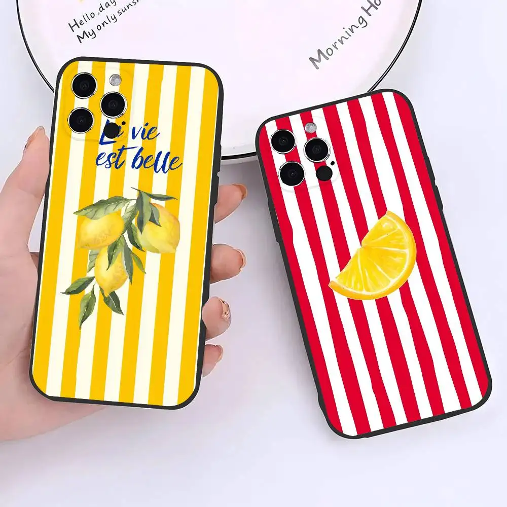 Summer Fruit Lemon Shockproof Silicone Phone Case Cover