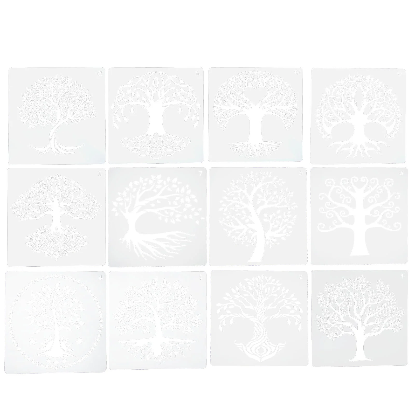 

Tree Life Drawing Stencil Reusable Life Tree Painting Stencil Plastic Trees Branches Pattern Stencils Template Diy Card