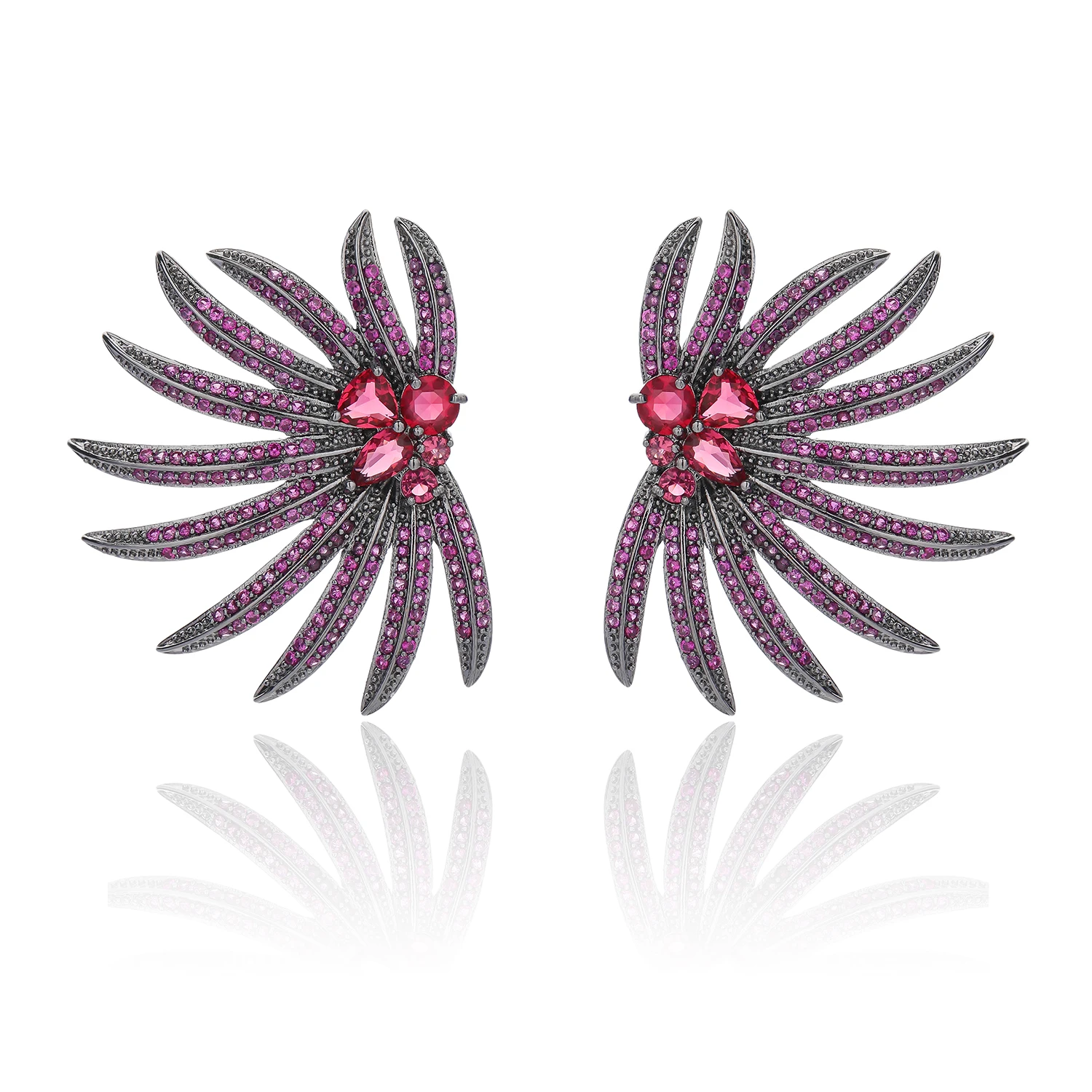 Cubic Zircon CZ Wedding Stud Earring,Crystals Star Earring for Bride Women Girl Prom Jewelry with 925 Silver Pin CE10989