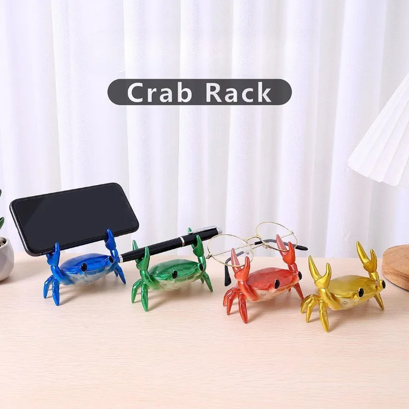 

1pc Crab Shape Mobile Phone Holder Pen Glasses Toothbrush Bracket Ornament Decoration
