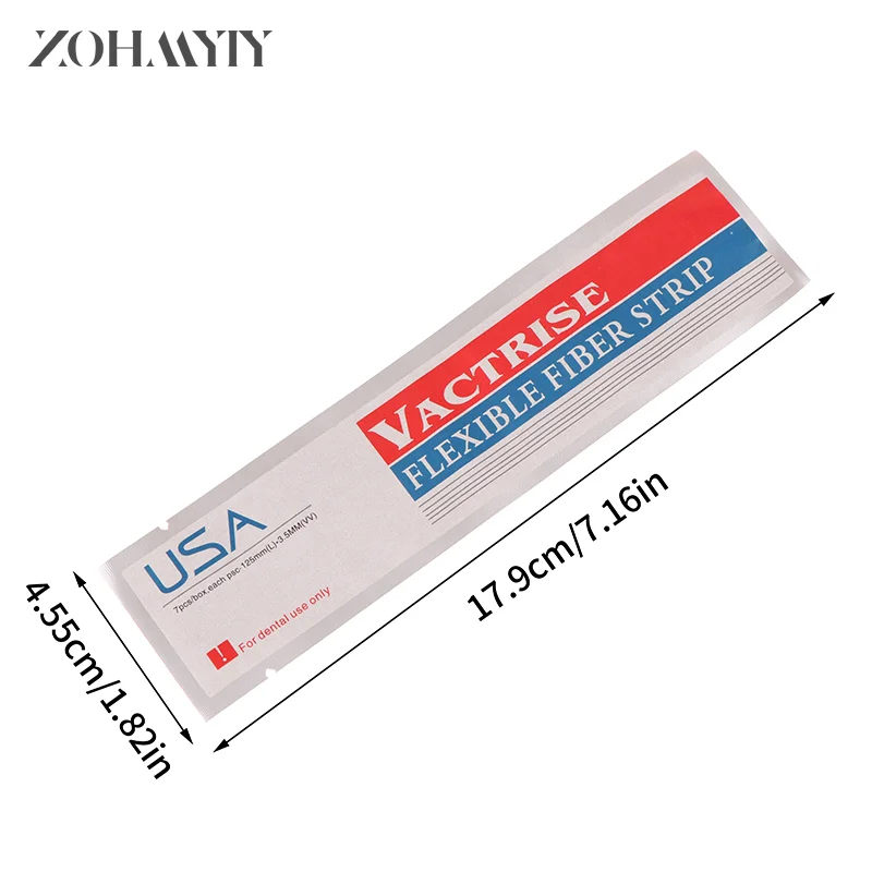 Dental Material Flexible Fiber Strip Glass Splint Loose Tooth Fixation Strips 7Pcs/Box Light Cure Bonding Orthodontic Retainers Dental Fixation Strips