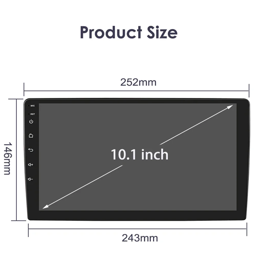Hizpo 2Din 10,1' 10,33' Universal AutoRadio Carplay 4G WIFI BT GPS AI Systeme Android 13 Auto Radio GPS Navigation RDS Player Cam – Detail 38