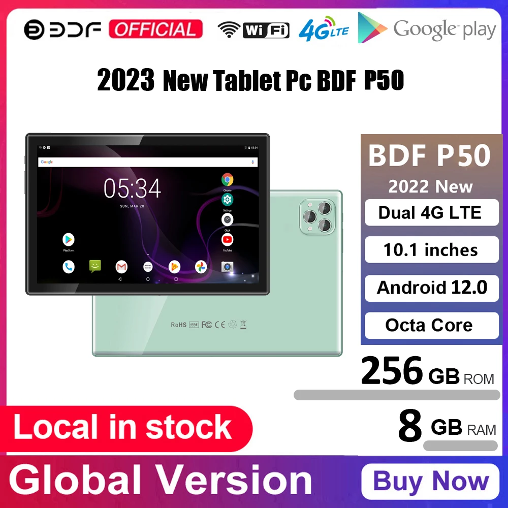 New P50 Pro 10.1'' Tablets Octa Core 8GB RAM 256GB ROM AI Speed-up Tablet 4G Network Dual SIM Dual WiFi GPS Type-C Android 12.0 new 10 1 inch android tablets octa core 8gb ram 128gb rom 4g network dual sim ai speed up gps tablet pc google dual wifi 6000mah