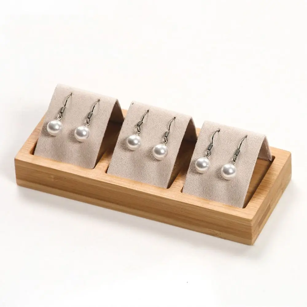 

1 сетка, 2 ячейки, 3 ячейки, стойка-гвоздик для ушей, удобный бамбуковый дисплей, реквизит, портативный деревянный стеллаж, аксессуары для ювелирных изделий