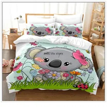 

Baby Cute Koala Bedding Set Cartoon Crib Bed Duvet Cover Child Bed Protector 100% Microfiber Cartoon Home Textiles Decor