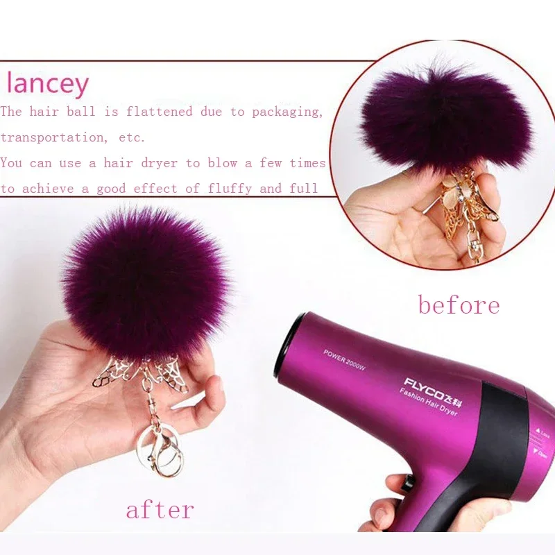 Cheerleading Pom Poms Mink Fur Pompoms 8cm Faux Rex Rabbit Fur Pompom Balls DIY Hairball Fur Pom Pom Balls Rubber Band Handmade Knit Clothing Hat Accessories