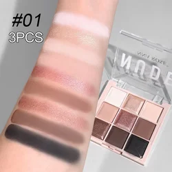 Mini 9 - Color Eyeshadow Palette with Glitter, Shimmer, and Matte Milk Tea Shades (01 triple)