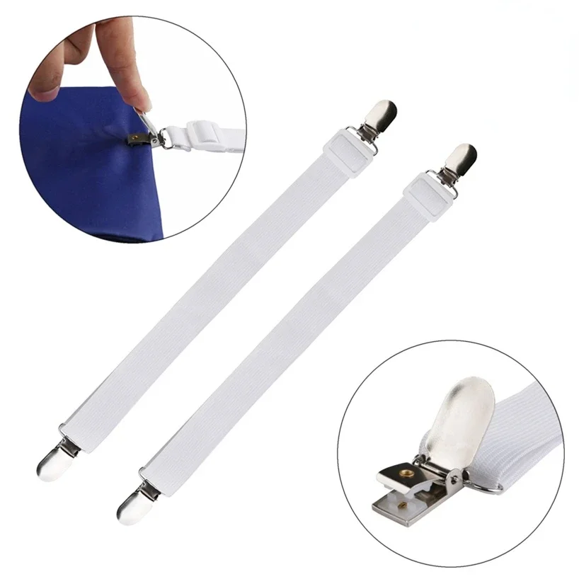 2pcs Adjustable Elastic Mattress Cover Corner Holder Clip Bed Sheet Fasteners Straps Grippers Suspender Cord Hook Loop Clasps 35