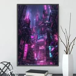 Cyberpunk City Wall Art Poster - Futuristic Home Decor & Gift - 20x30cm No Frame (3)
