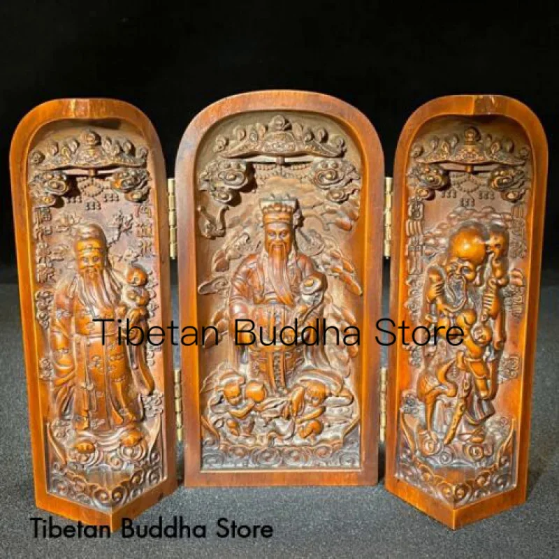 

Old collection boxwood, fortune, longevity, three stars, high light, three open