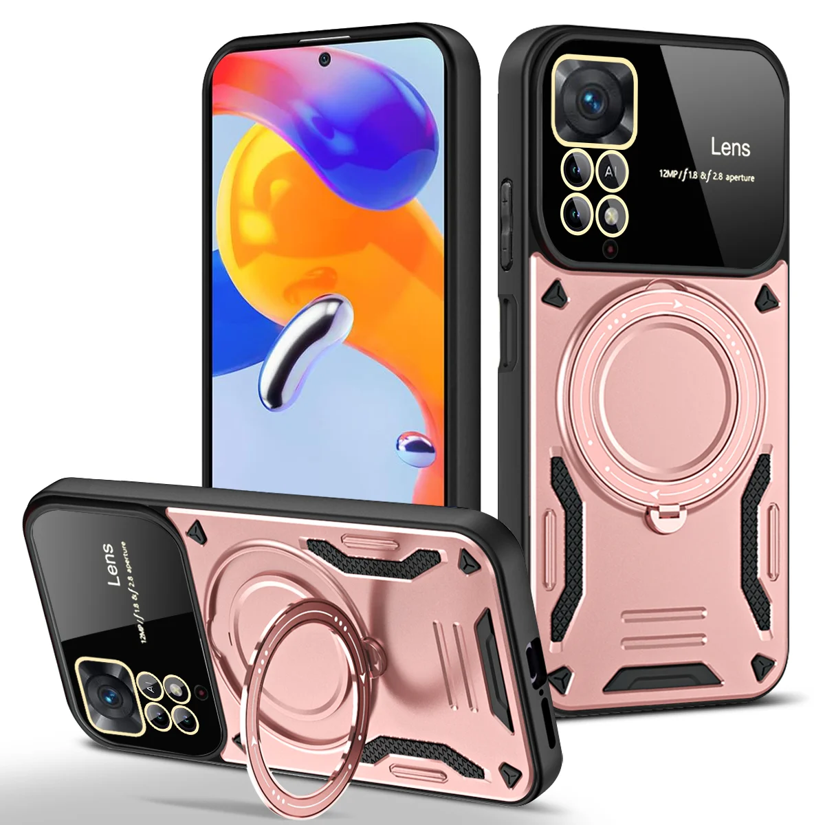 360° Rotating Magnetic Bracket Armored Phone Case Protective Cover