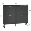 Shoe Storage Cabinet with 4 Flip Drawers, Shoe Cabinet Storage for Entryway Slim, Freestanding Black Shoe Cabinet, Farmhouse 2