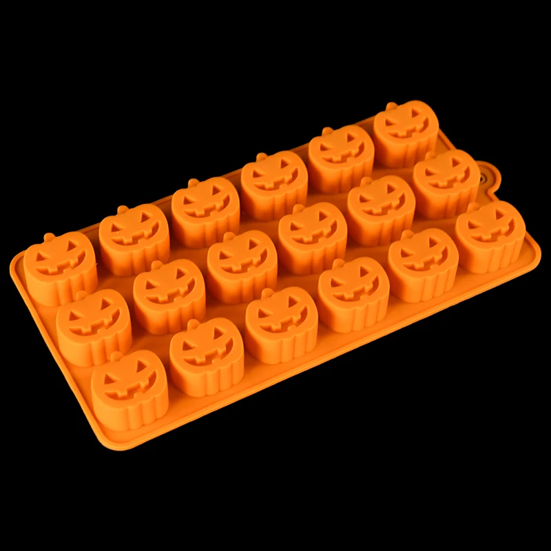 Halloween Pumpkin Silicone Mold Ghost Bat Chocolate Cookie Candy Mould Halloween Party DIY Baking Tools Cake Decoration Ice Mold
