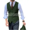 V Neck Slim Fit Single Breasted Slim Fit Herringbone Men‘s Vest For Jacket Casual Business Men's Waistcoat 5