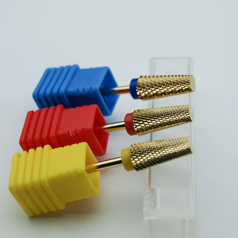 Gold Carbide Nail Drill Bit Tapered Milling Cutter for Manicure Remove Gel Acylics Tool Nails Drill Accessories nail drill bit nail drill bits