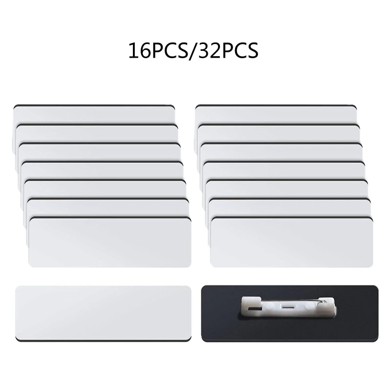 

16 шт./32 шт. бирка с именем сублимации, пустой значок «сделай сам», пустой значок с закругленным штифтом, персонализированный