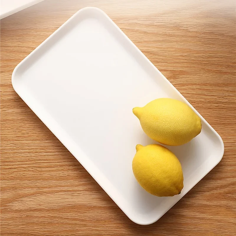 29*17 White Plastic Tray Nordic Simple Multi-function Rectangular Storage Tray Home Kitchen Bathroom Supplies Fruit Dessert storage tray kitchen tray