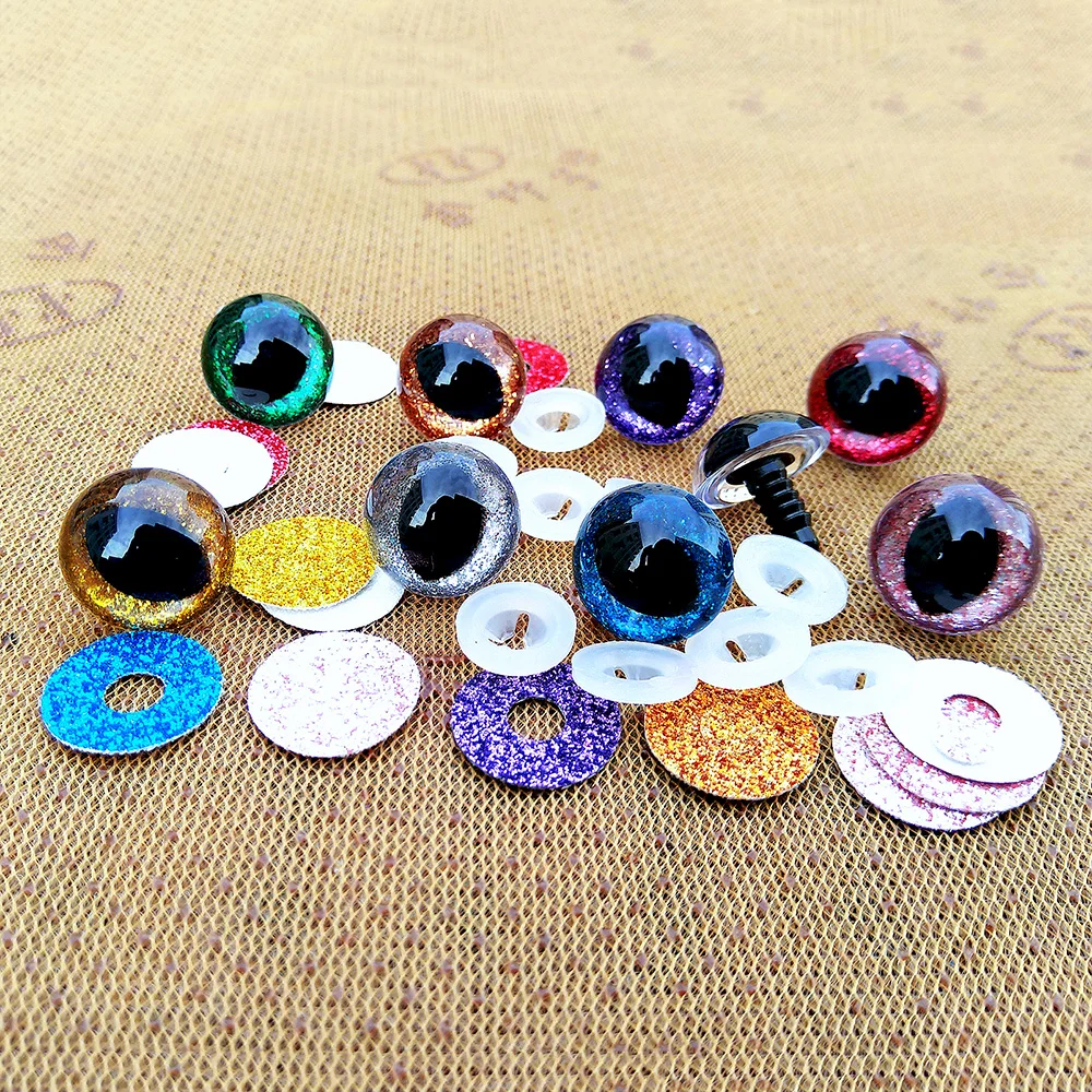 20pcs 3D Plastic Glitter Safety Eyes For Crochet Toys Amigurumi