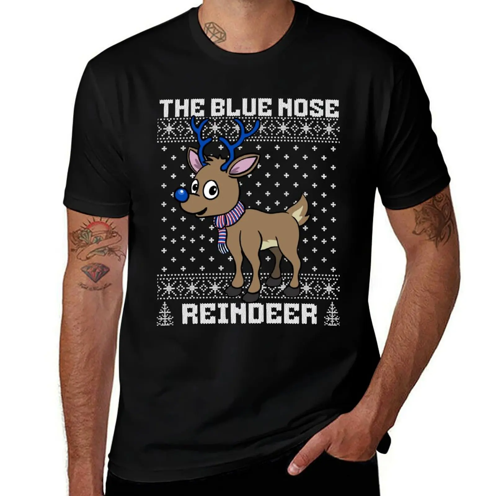 Blue Nose Reindeer Rangers Birmingham Everton FC Ugly Christmas Sweater Football XMas T-Shirt man t shirt summer T-Shirt