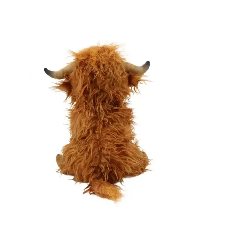 Highland Cow Plush Toy - Adorable Realistic Stuffed Animal with Long Fluffy Hair, Soft Cuddly Gift for Kids, Children & Collecto