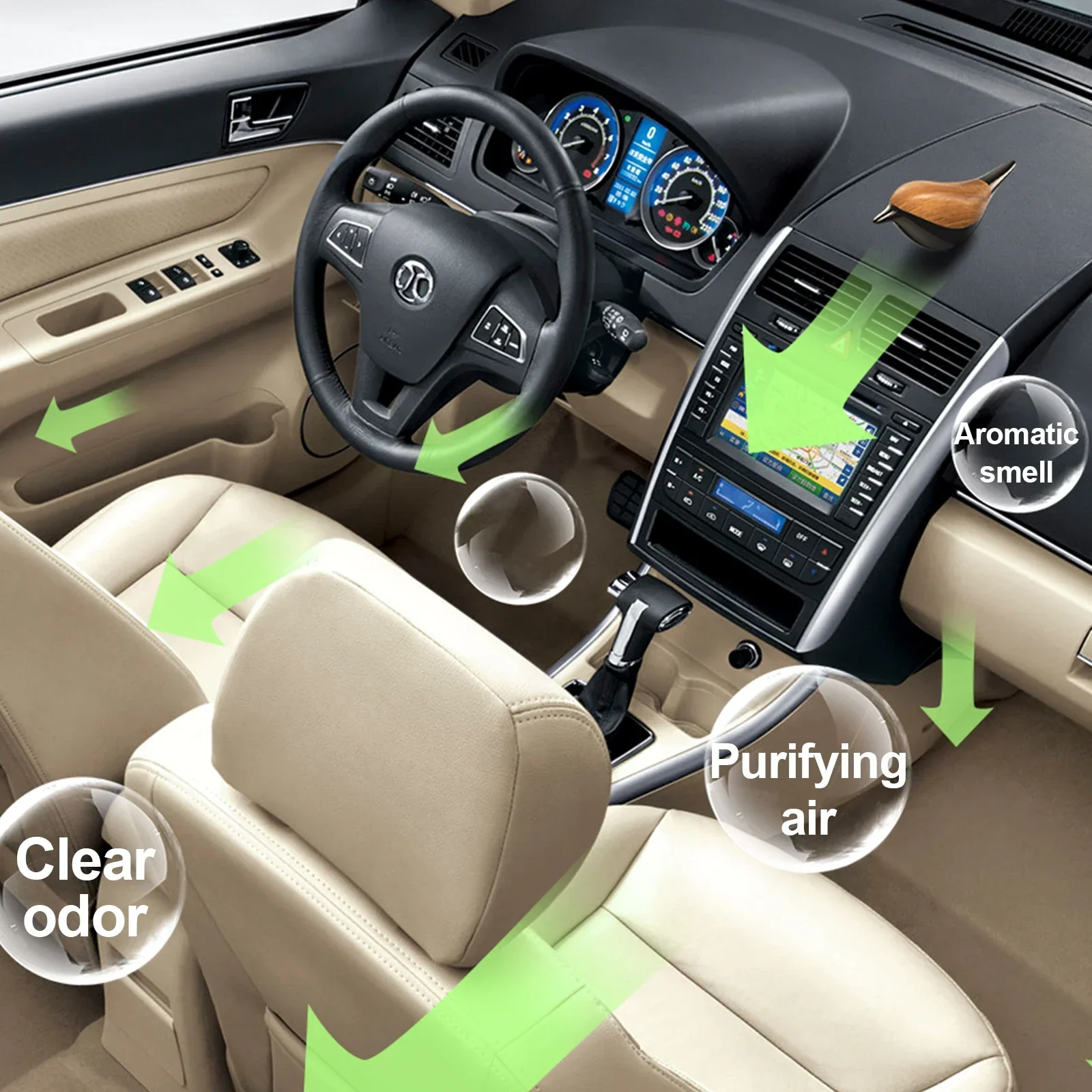 Solid Lasting Perfume Car Air Freshener For Auto Interior Air Purification, Aromatherapy Lucky Bird Diffuser Pendant