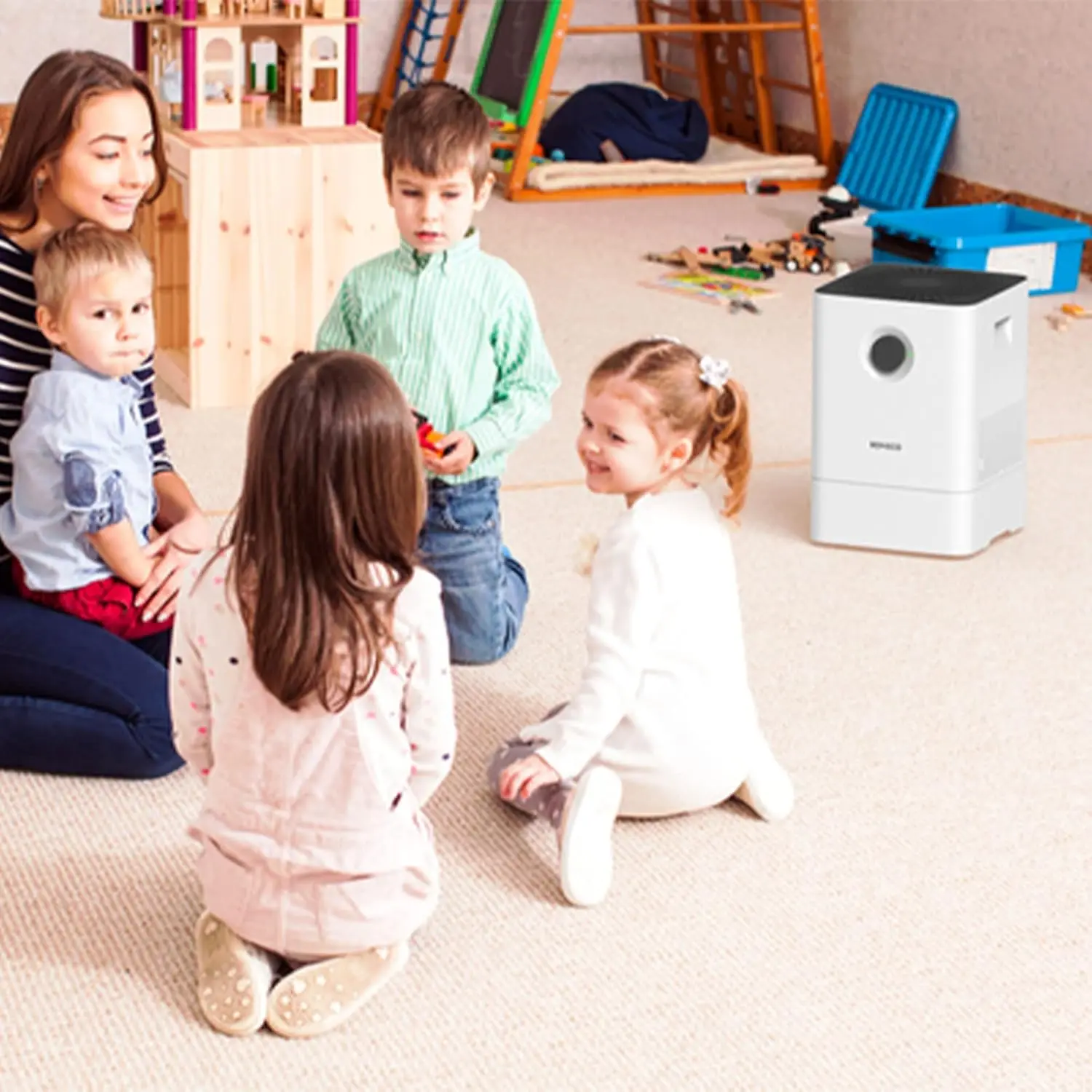 Large Room 2 In 1 Whisper Quiet Humidifier Air Washer with Automatic Shut Off and Fragrance Essential Oil Container, White 6