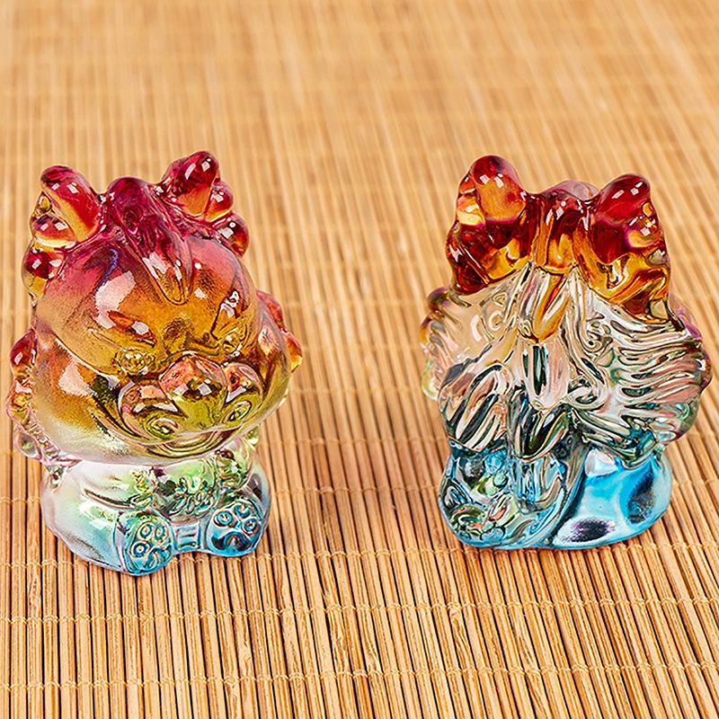 Crystal Little Dragon Figurine Art Glass Small Mitical Animal Paperweight Statue Home Decor