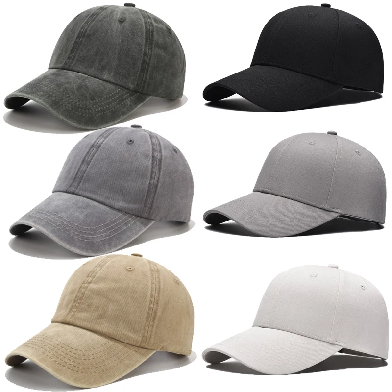 New American Retro Baseball Cap Solid Denim Caps Men Women Outdoors Tennis Sport Hats Spring Summer Headgear Casual Sunshade Hat 1