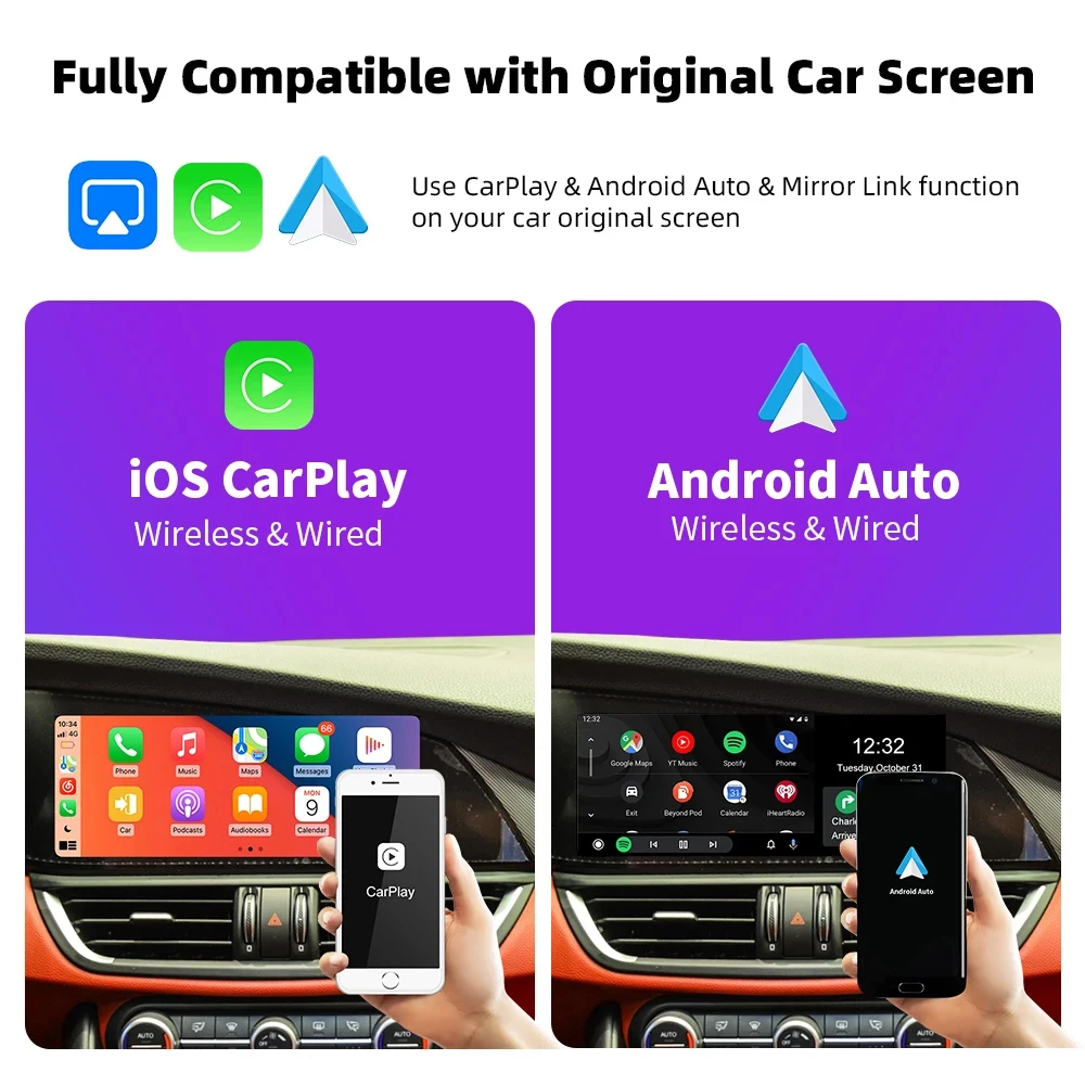 CarAiBOX Wireless Apple Carplay Android Auto Module Box For Alfa Romeo Stelvio & Giulia 2016 - 2019 Android Mirror Link AirPlay